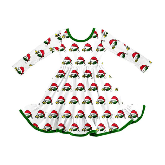 X8.14Christmas Ruffle Knee Length Dresses
