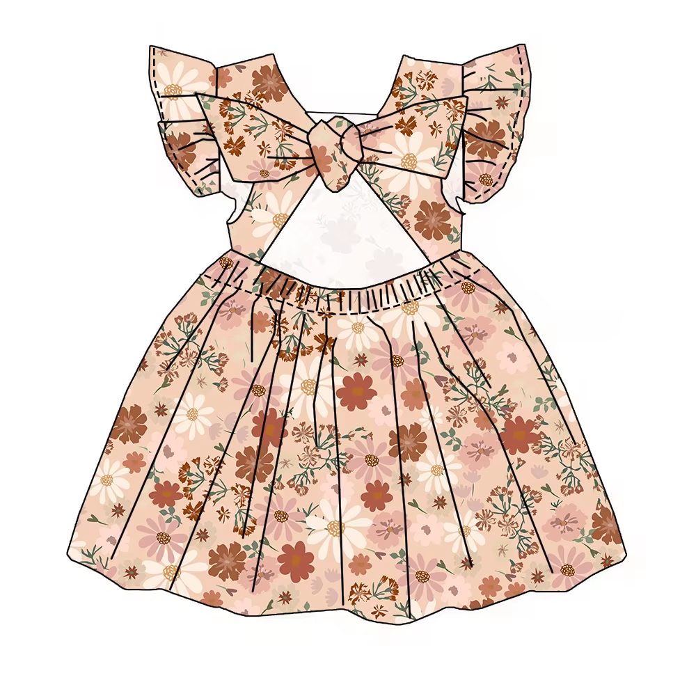 6.19 Floral Flying Sleeve Long Sleeve Dress