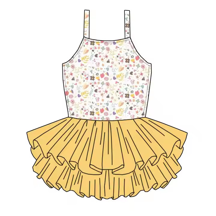 5.22 Yellow Leaf Suspender Dress