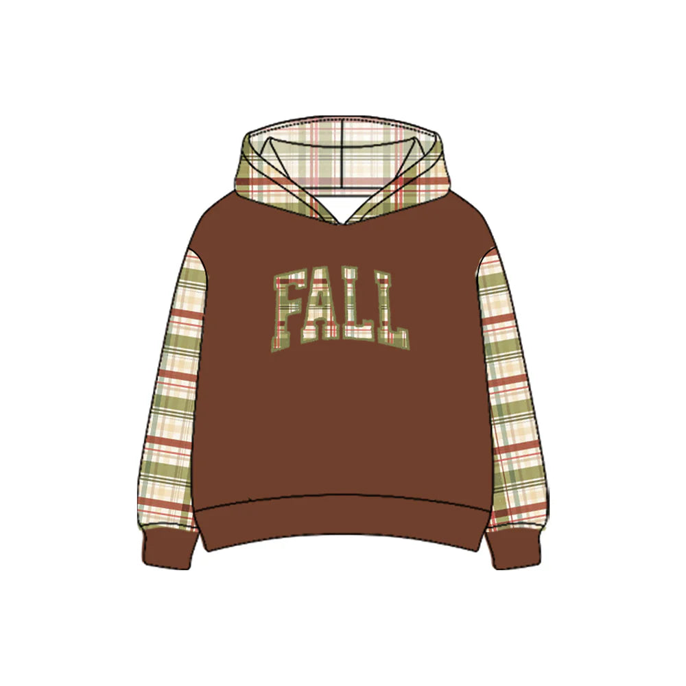 7.4Preorder(moq 5) Baby Boys Long Sleeves Plaid FALL Hoodies Top