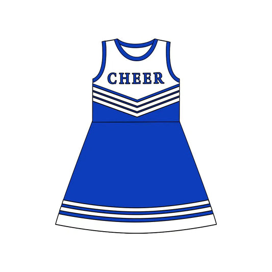 X8.14Baby Girls Blue Cheer Team Knee Length Dresses