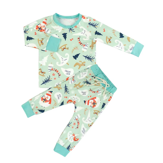 6.26 Snowman Tree Green Pajama Set