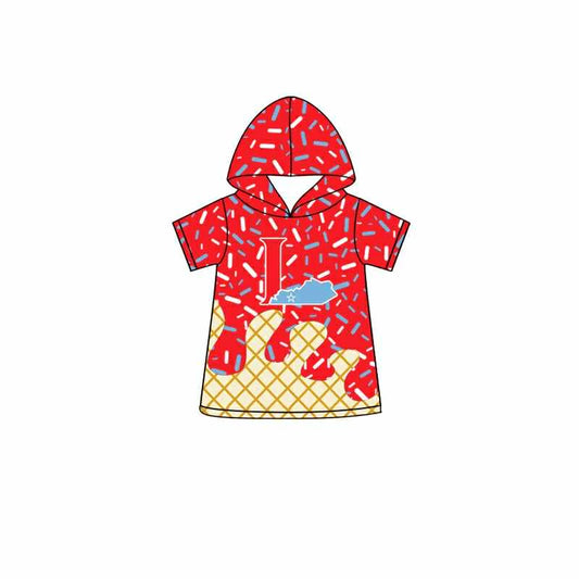 7.1Preorder (moq 5)Baby Boys Red Short Sleeves L Drip Team Hoodies Top