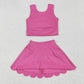 6.3 GSD2092 Pure pink vest skirt yoga set