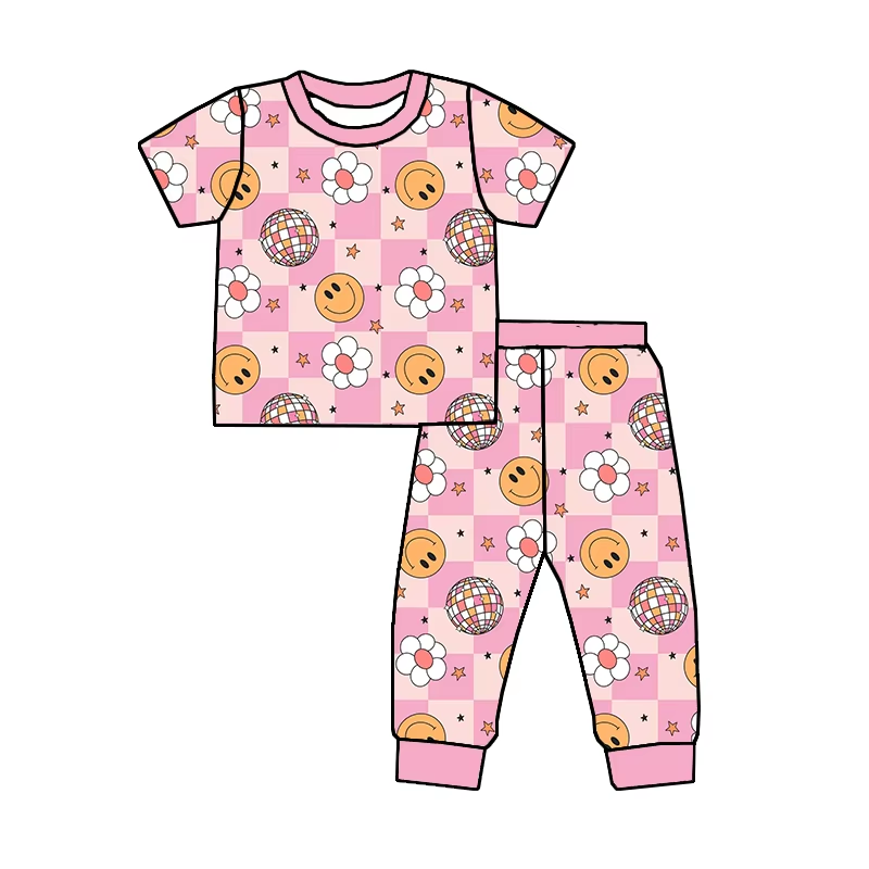 6.27 Smiley face flower short-sleeved trousers