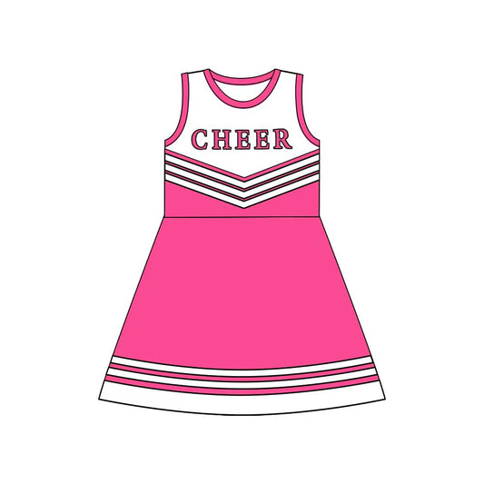 X8.14Baby Girls Hotpink Cheer Team Knee Length Dresses