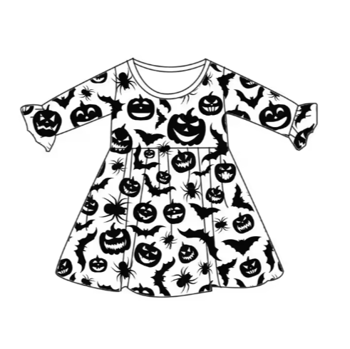6.9 Halloween Bat Long Sleeve Dress