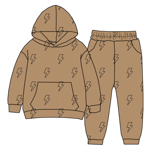 6.16 Boys Lightning Brown Hooded Suit