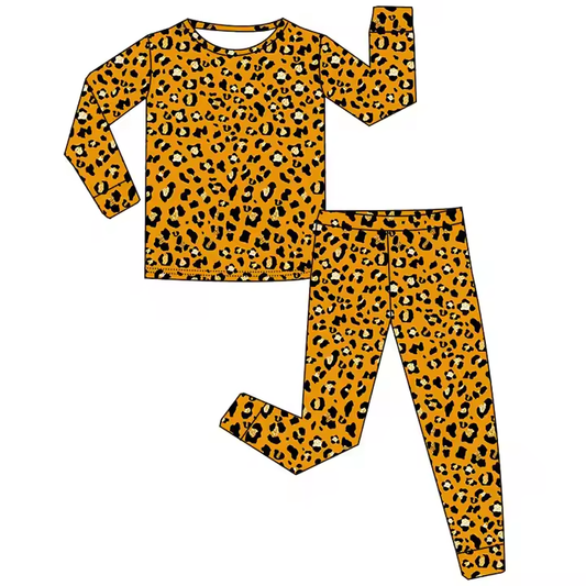 6.25 Leopard print long sleeve trousers suit