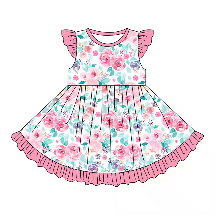 6.9 Rose Flying Sleeve Dress