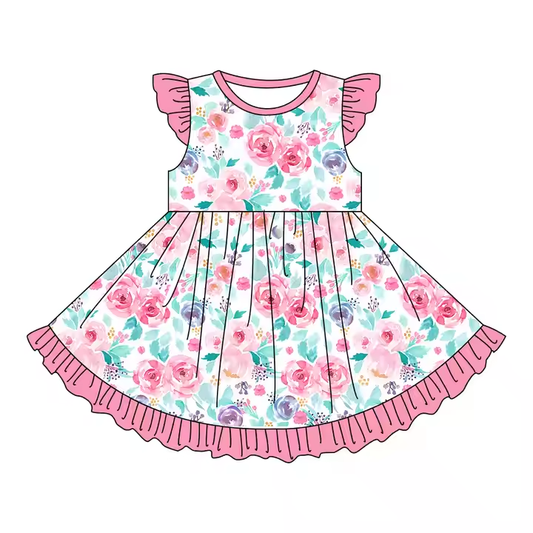 6.9 Rose Flying Sleeve Dress