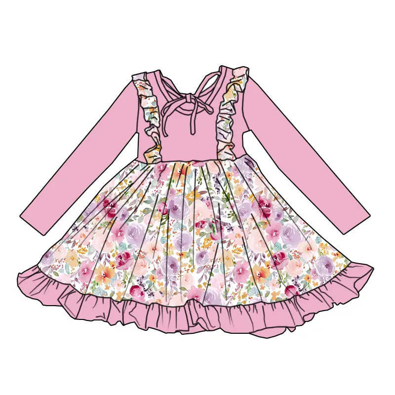 6.12 Purple floral long-sleeved dress
