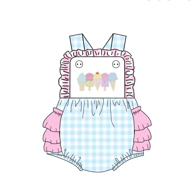 6.10 Ice cream pink summer toddler clothes