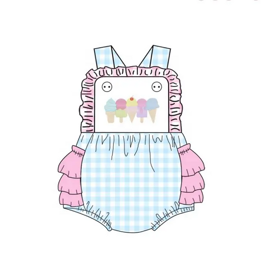 6.10 Ice cream pink summer toddler clothes