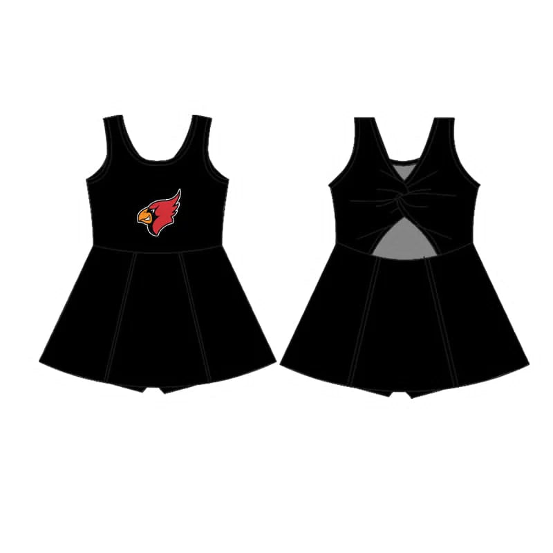 X11.13Preorder (moq 5)Baby Girls Sleeveless Livingston Cheer Team Knee Length Dress
