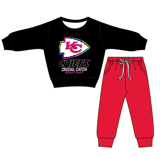 X1.12 Preorder(moq 5)Baby Boys KC Chiefs Top Pockets Jogger Pants Team Clothes Sets