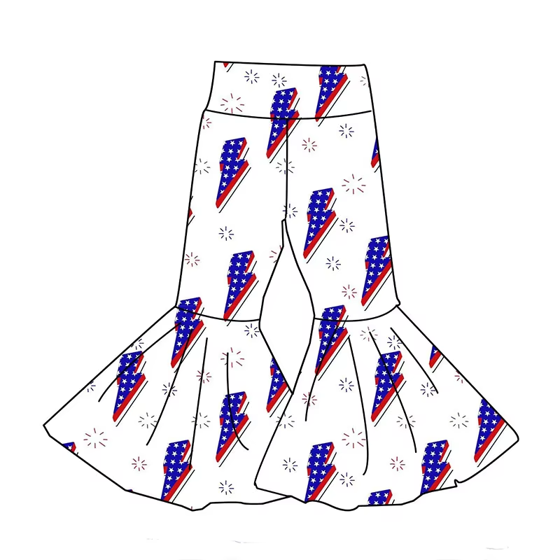 6.19 Lightning White Girls Elastic Pants