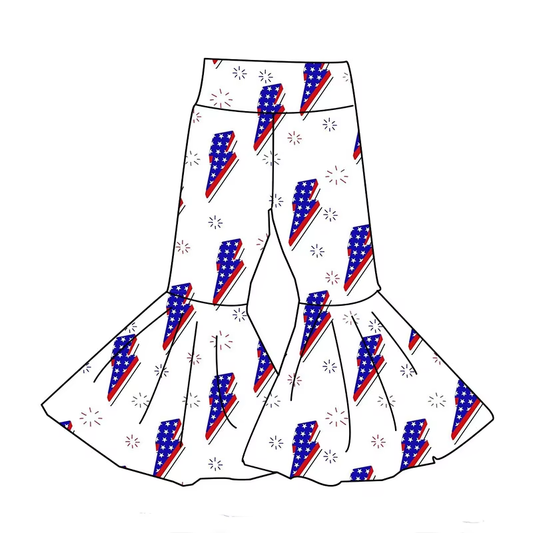 6.19 Lightning White Girls Elastic Pants