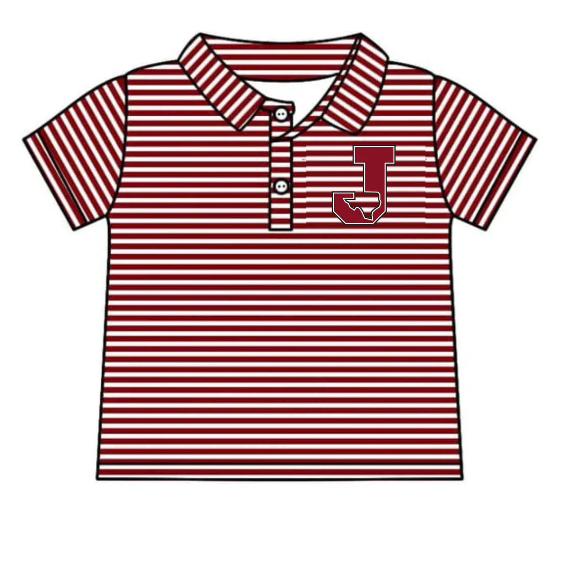 8.5Preorder(moq 5) Baby Boys Maroon Stripes Jasper Team Short Sleeve Tee Pullovers Shirts Tops