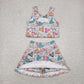 4.15  GSD2331 Mickey balloon vest skirt yoga set