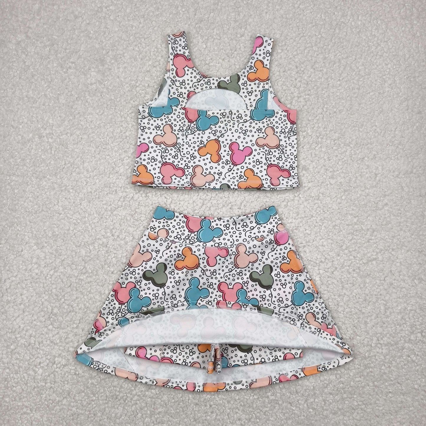 4.15  GSD2331 Mickey balloon vest skirt yoga set