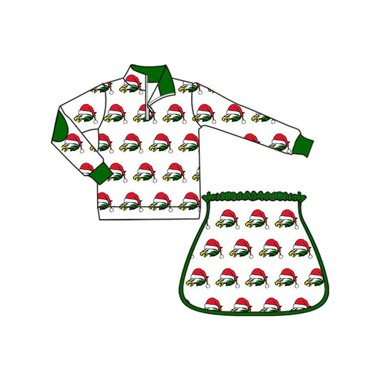 X8.14Baby Girls Eagle Team Christmas Zip Pullovers Top Skort Shorts Clothes Sets