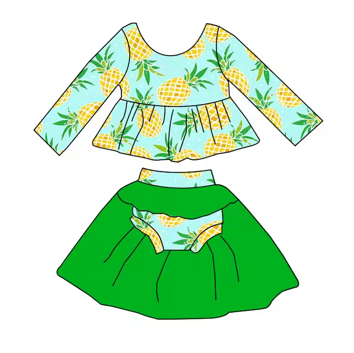 6.21 Pineapple Green Long Sleeve Toddler Clothes