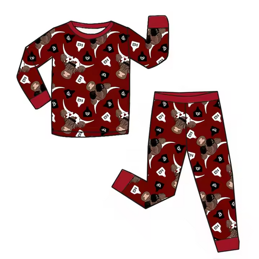 6.18 Bull head red long-sleeved suit