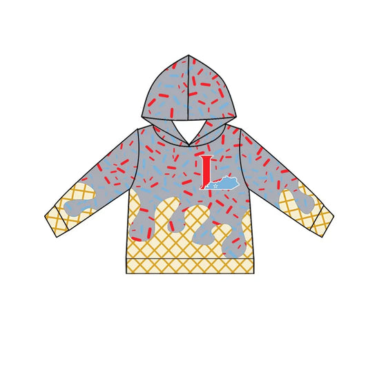 6.30Preorder (moq 5)Baby Boys Grey Long Sleeves L Drip Team Hoodies Top