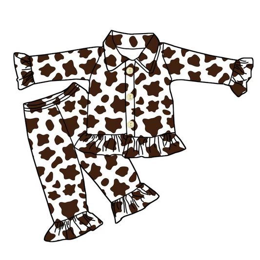 6.10 Cow pattern long sleeve suit