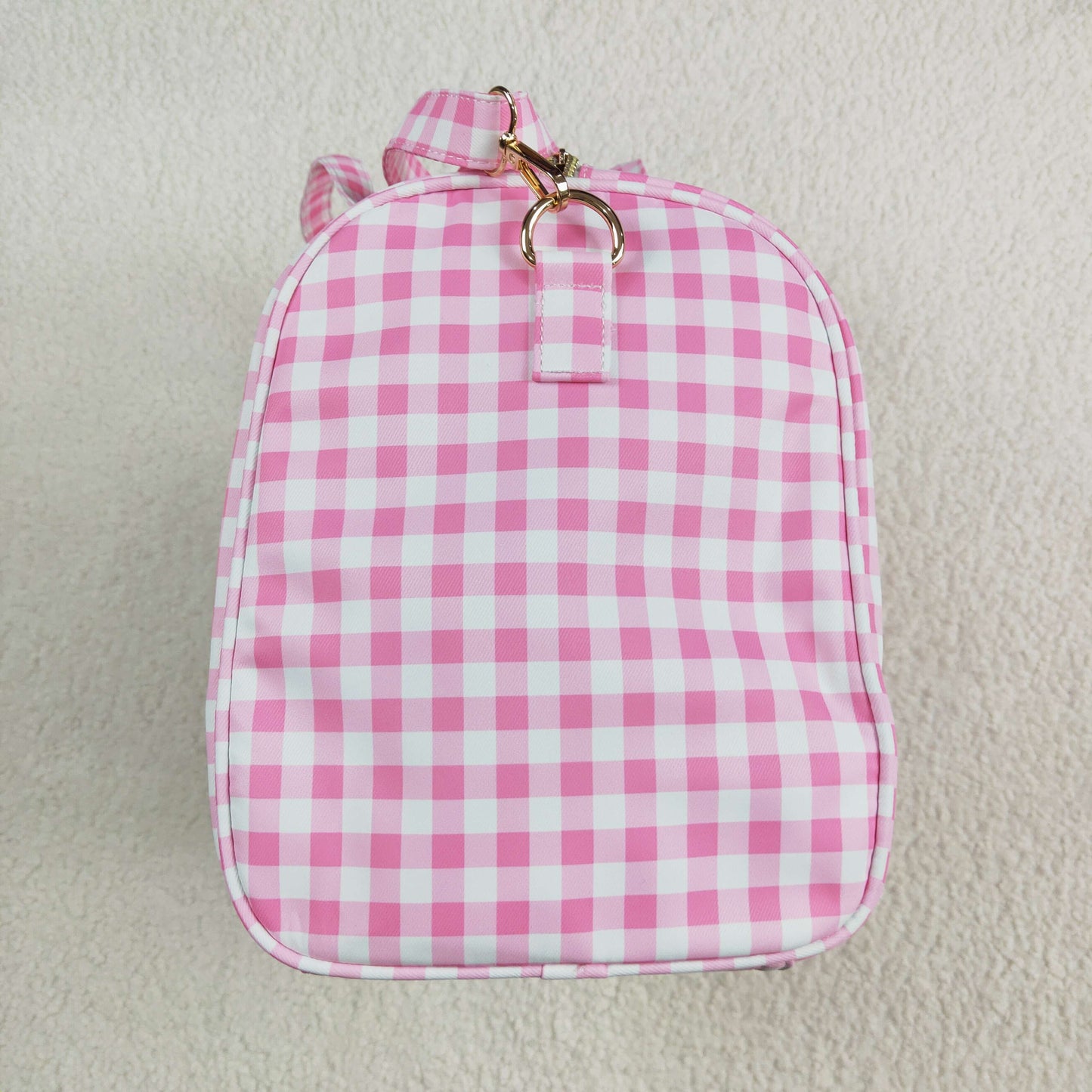 5.1  BA0302 Pink and white plaid lace gym bag