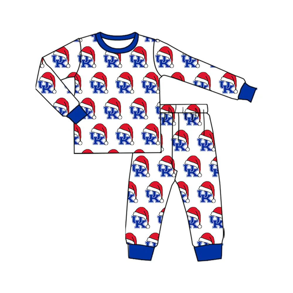 8.13Baby Kids UK Team Team Christmas Top Pants Lounge Wear Pajamas Sets