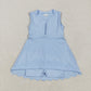 4.28 GSD2088 Solid color haze blue zipper yoga sleeveless dress