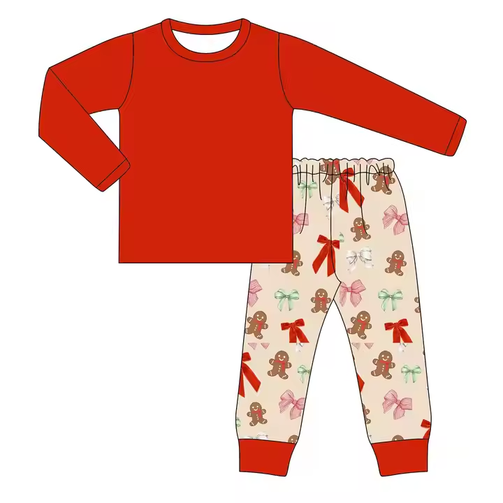 6.25 Gingerbread Christmas Bow Boys Long Sleeve Suit