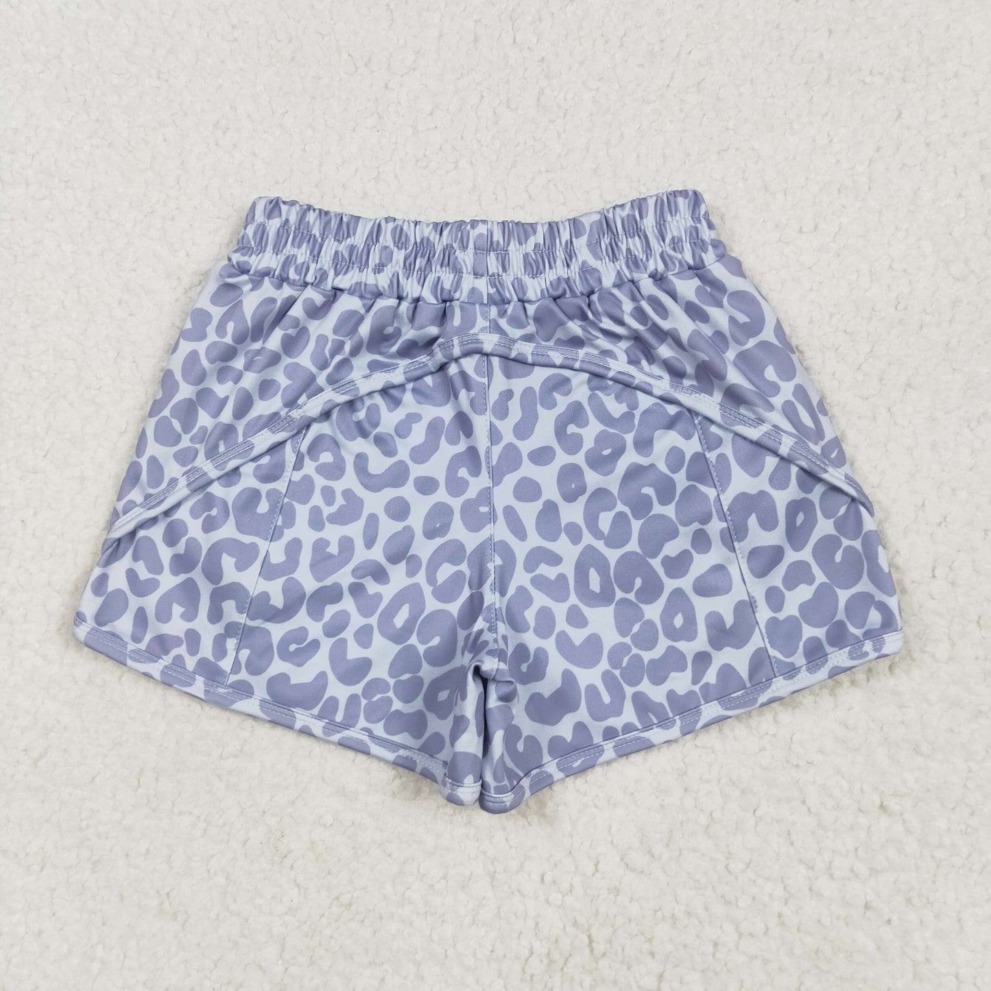 5.1  SS0464 Gray leopard print yoga shorts
