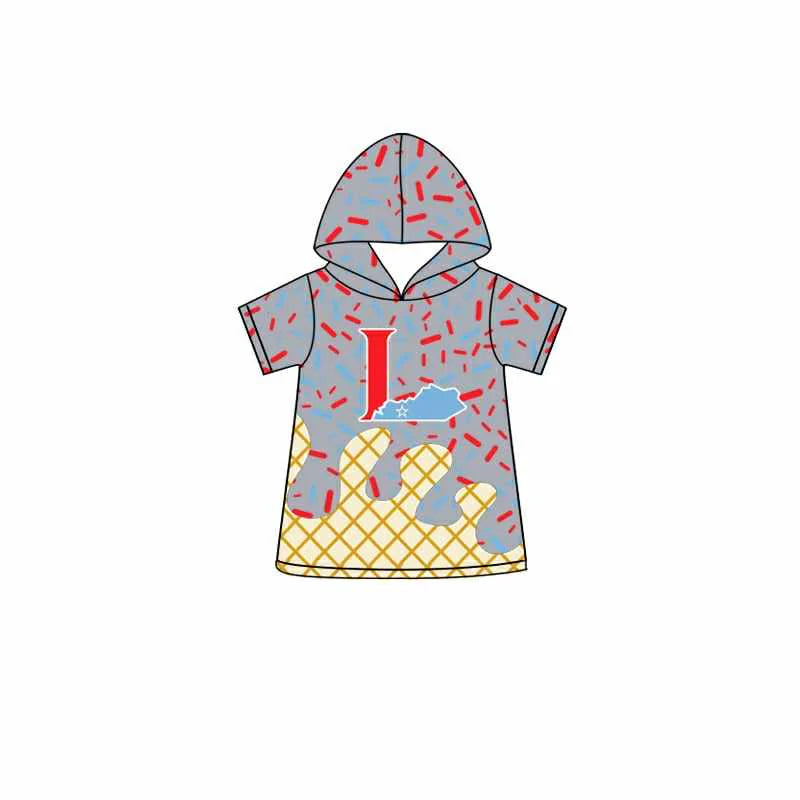 7.1Preorder (moq 5)Baby Boys Grey Short Sleeves L Drip Team Hoodies Top