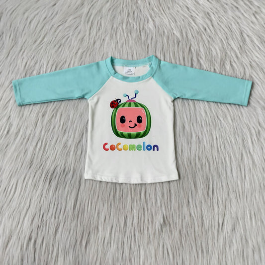 watermelon cartoon boys long sleeve shirt fall spring tops