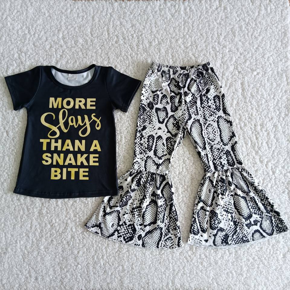 more stays than a snake bite shirt bell pants girls sets kids clothes