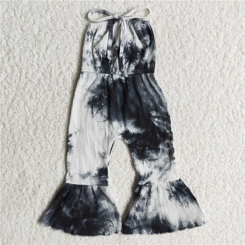 Colorful tie-dye tube top girls jumpsuits simple fashion kids romper