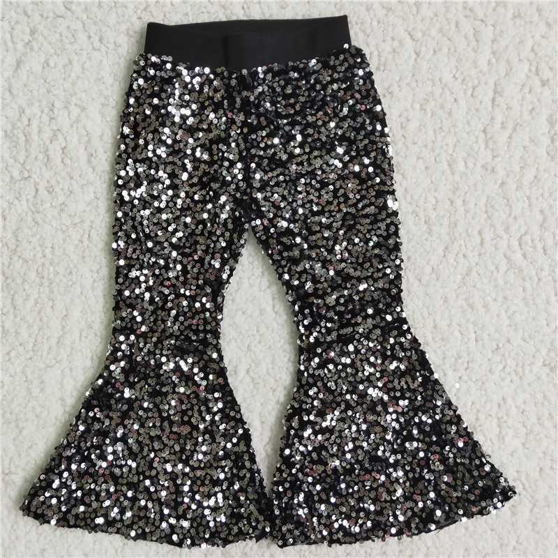 kids sequins bell pants girls trousers