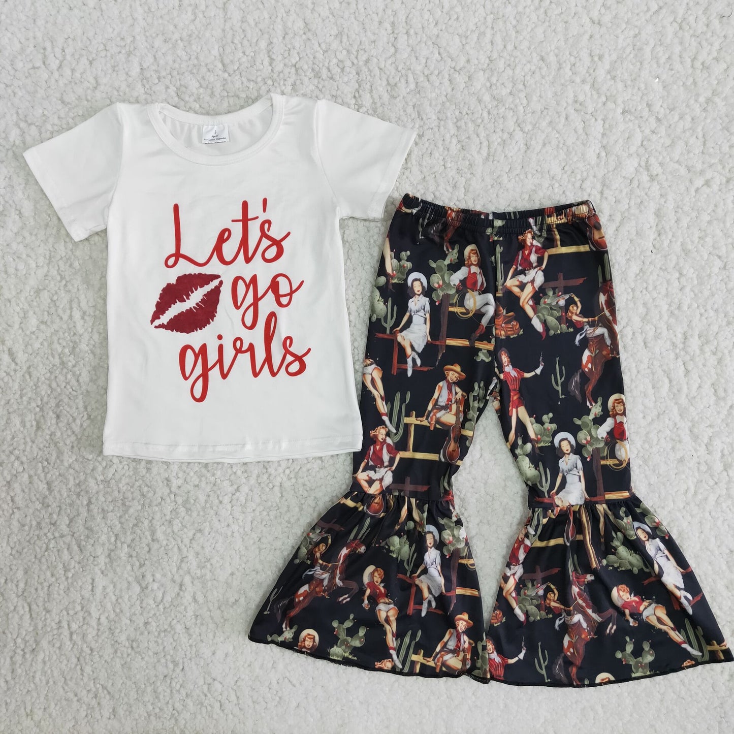 let's go girls shirt bell pants girls sets kids clothes