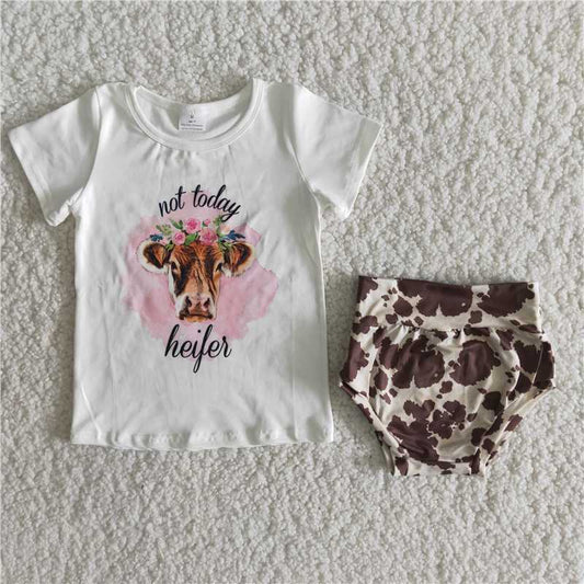 cow Girls baby bummies sets heifer shirt