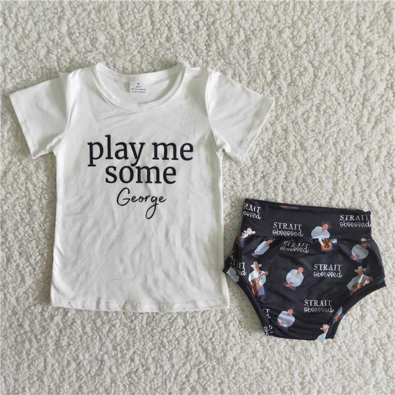 singer Girls baby bummies sets play me some shirt