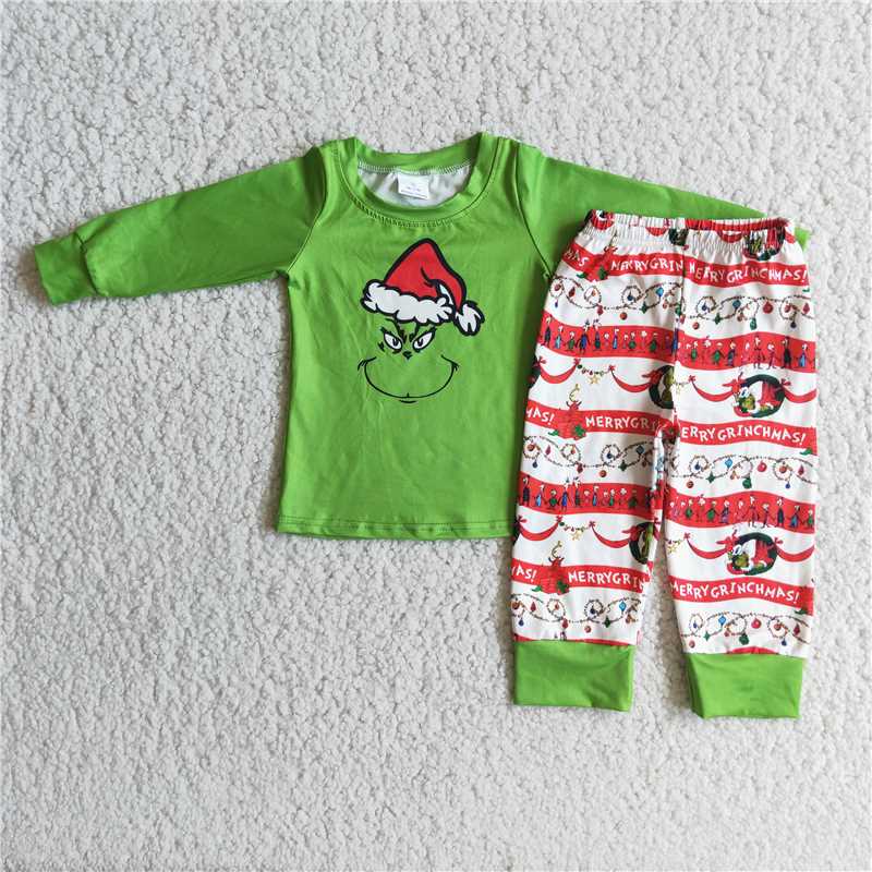 christmas boys outfits pajamas suit grinch outfits winter sets