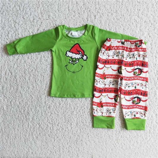 christmas boys outfits pajamas suit grinch outfits winter sets