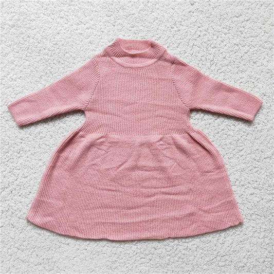 Solid PINK Long Sleeve sale Sweater Dress