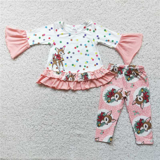 Christmas suit deer girl outfits winter kids clothes