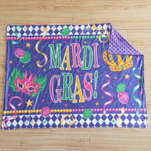 Mardi gras kids blankets size 29X43 inches milk silk and cotton