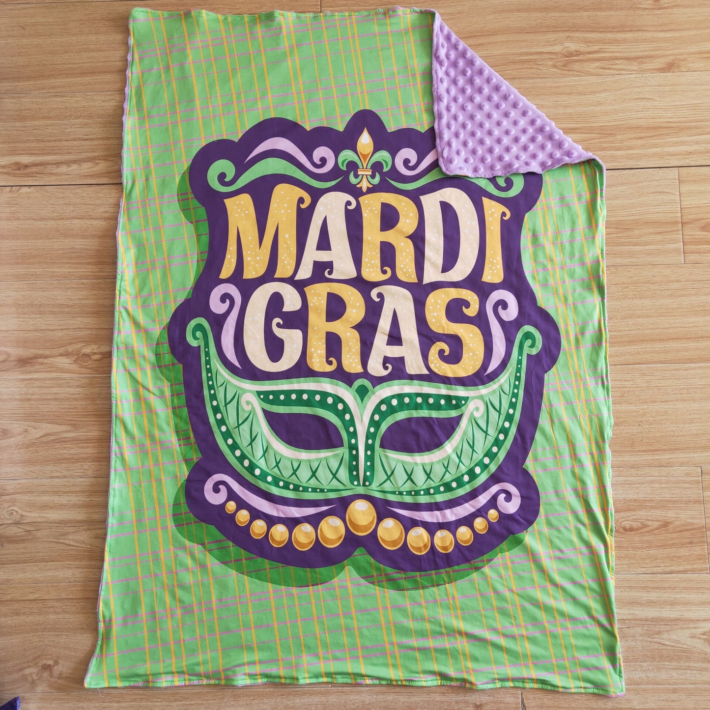 Mardi gras kid blankets size 29X43 inches milk silk and cotton