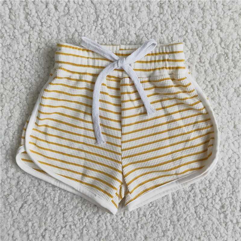 stripe Cotton Shorts elastic waist sweatshorts